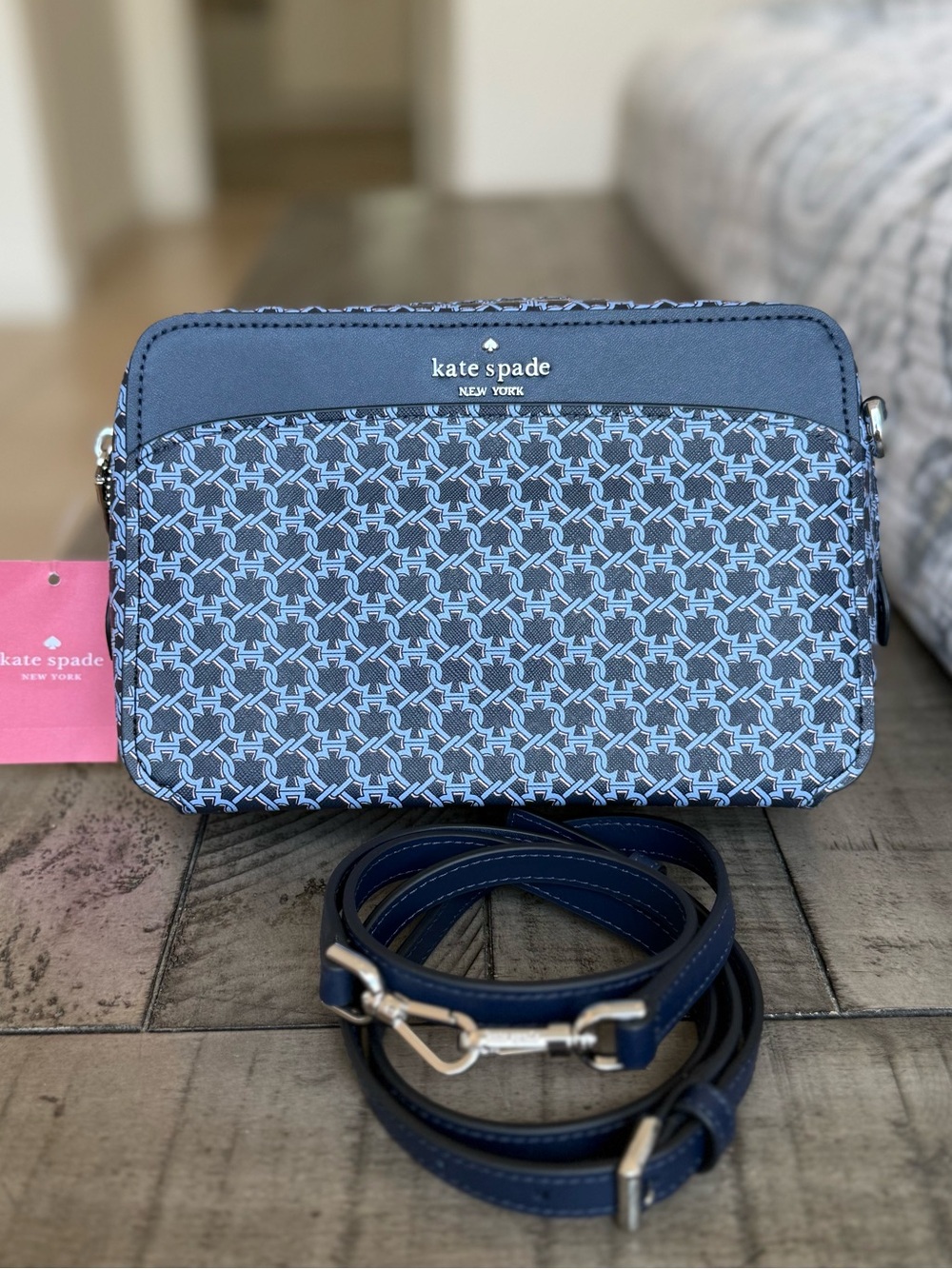 Kate Spade Spade Link Camera Crossbody Shoulder Bag in Blue
